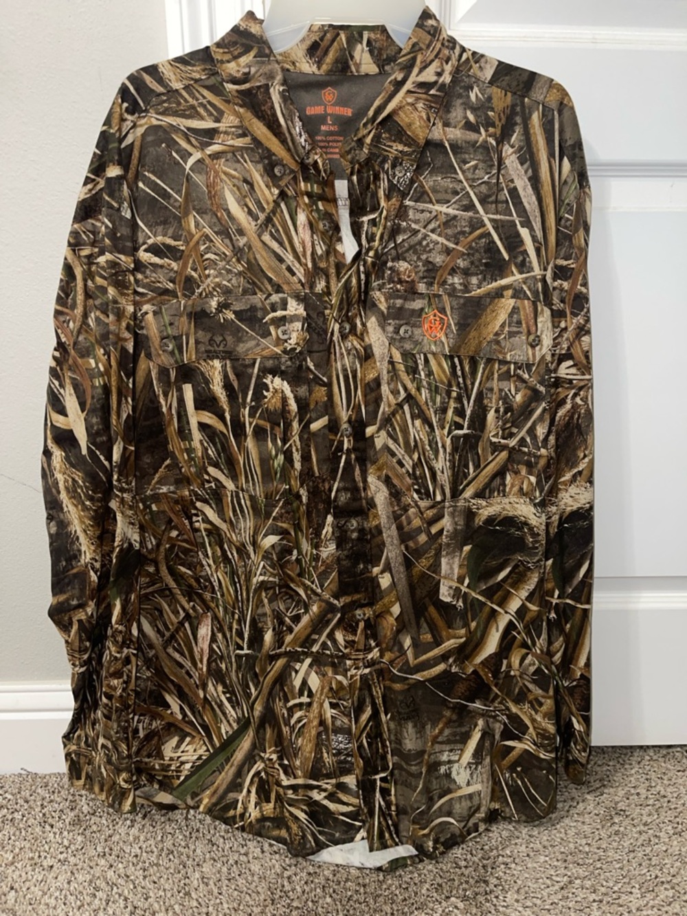 Game Winner Men's Mossy Oak Camo Button-Down Shirt - Brown/Green